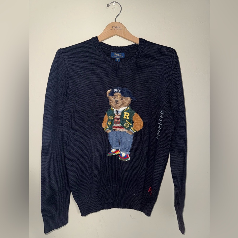 Polo by Ralph Lauren Navy Sweater with Bear Design